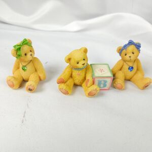 3 VTG P Hillman Enesco Cherished Teddies Little Sparkles June August Birthstone